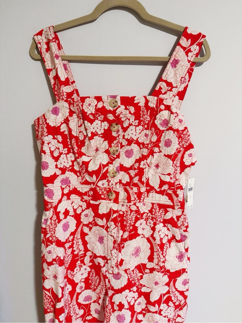 Maeve by Anthropologie - The Colette Red Floral Jumpsuit - Picture 5 of 8